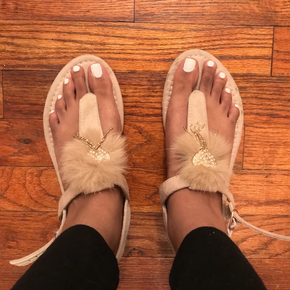 Nude Heart Sandals